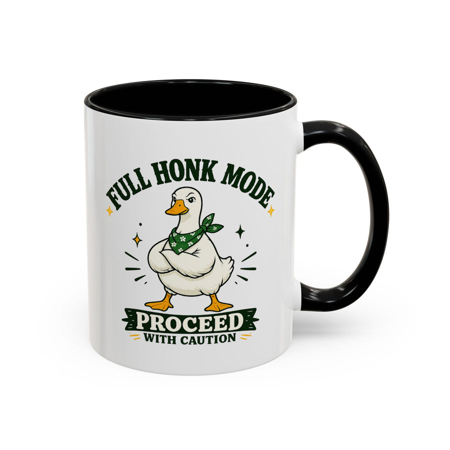 Funny Goose Coffee Mug, Full Honk Mode Duck Mug, Silly Bird Lover Gift, Goose Humor Cup for Coworkers, Animal Lover Coffee Mug