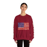 Patriotic American Flag Sweatshirt, USA Floral Crewneck, Vintage Americana Pullover, Fourth of July Outfit, Summer Patriotic Gift for Her