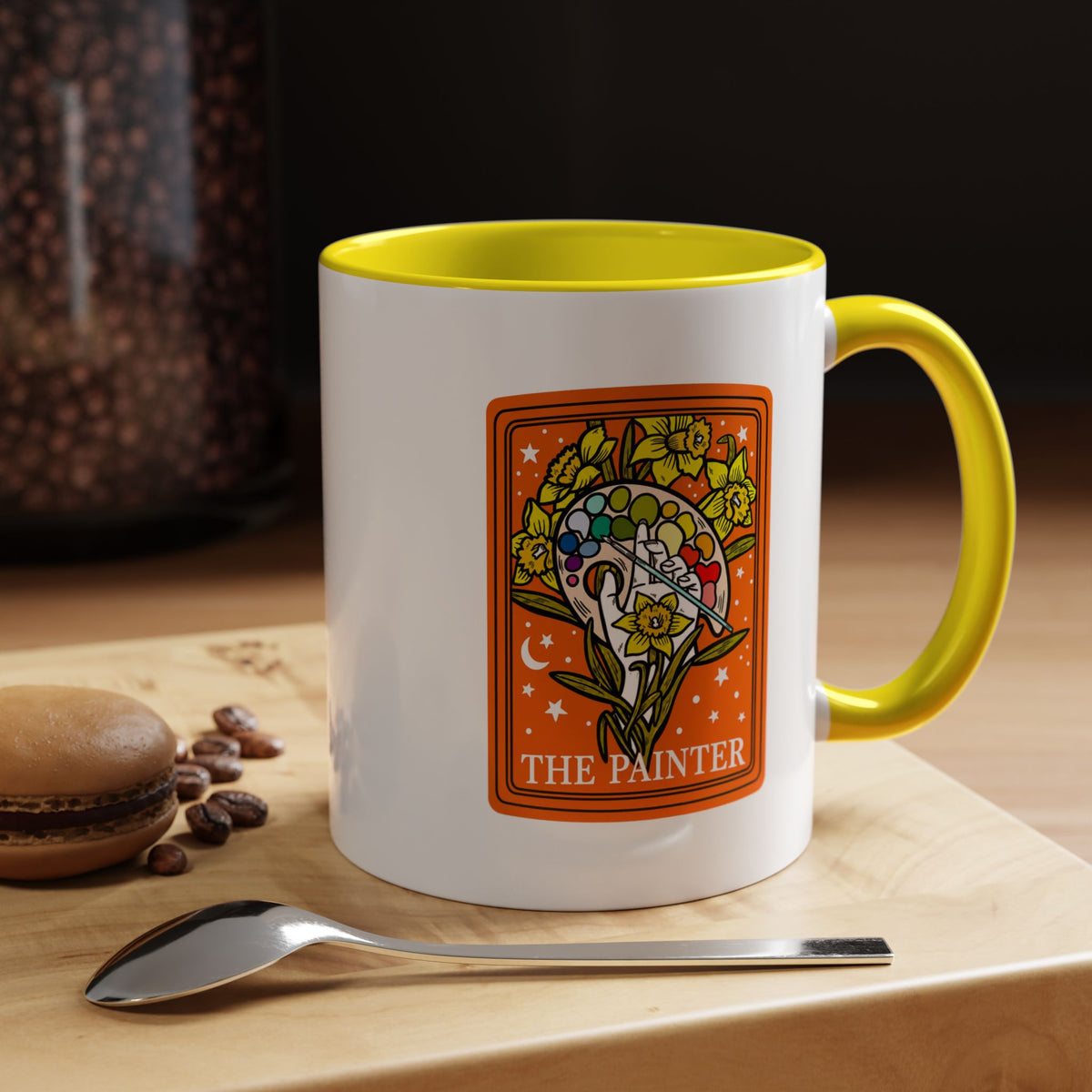 Painter Tarot Card Mug, Artist Coffee Mug, Creative Artist Gift, The Painter Art Lover Cup, Unique Painting Gift for Women and Men