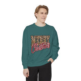 Merry Christmas Leopard Print Sweatshirt, Trendy Holiday Crewneck, Cheetah Lettering Pullover, Festive Gift for Women, Mom or Teacher