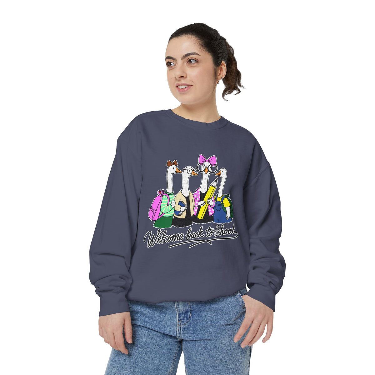 Welcome Back to School Goose Sweatshirt, Funny Teacher Crewneck, Cute Student Pullover, First Day Classroom Outfit, Educator Gift Idea