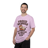 Funny Nap Lover Comfort Colors Shirt, Just Resting My Eyes Club Tee, Tired Adult Humor Shirt, Relaxation Graphic Tee Gif