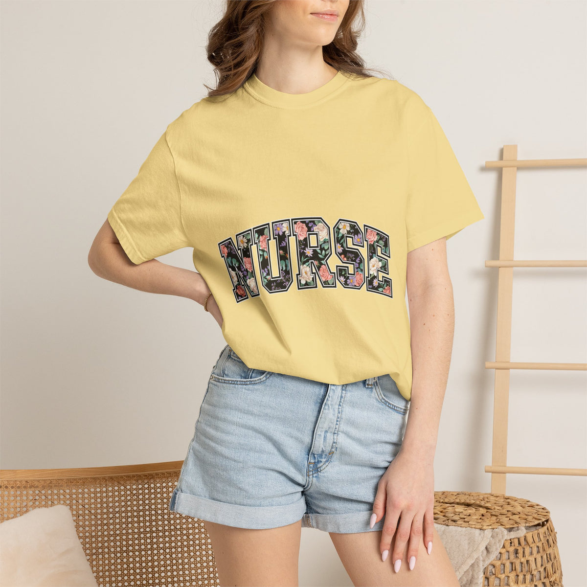 Comfort Colors Nurse Floral Shirt, Nurse Appreciation Gift, Registered Nurse Tee, Healthcare Worker Shirt, Nursing School Graduate Gift