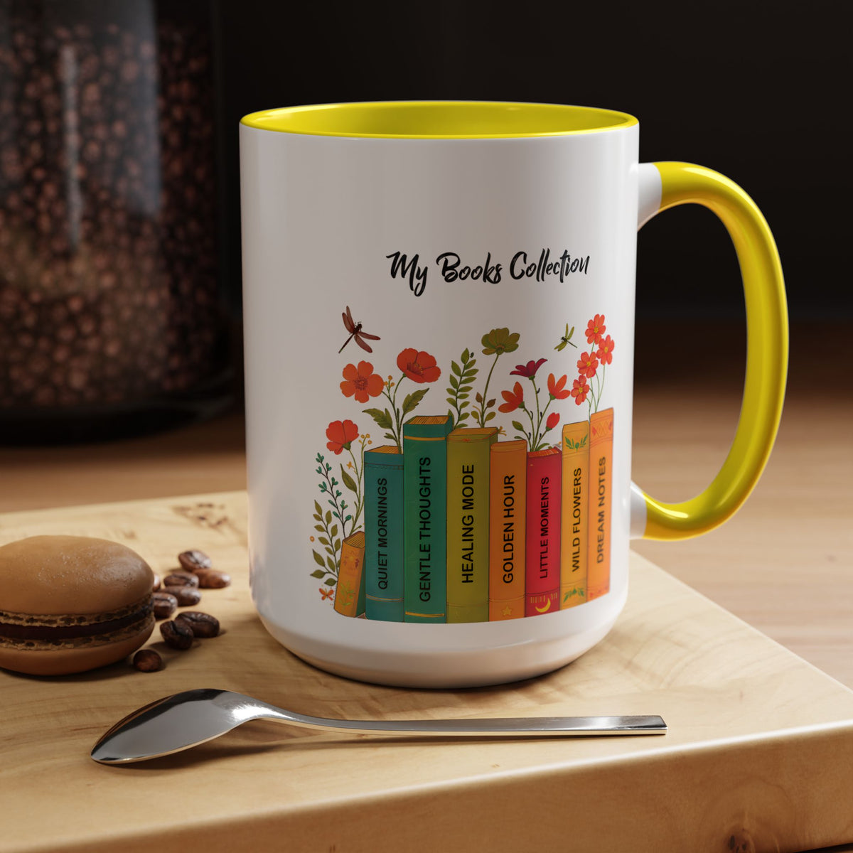 Book Lover Mug, Reading Coffee Mug, Cozy Reader Gift, Bibliophile Cup, Floral Books Mug, Bookworm Gift, Library Lover Present
