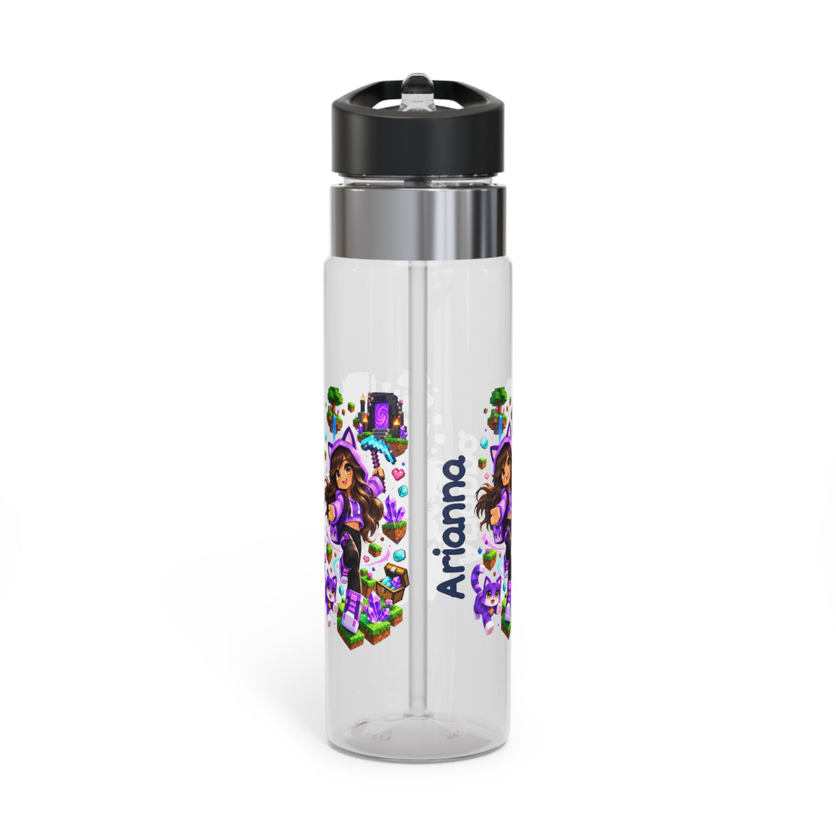 Personalized Girls Water Bottle | Custom Name 20oz BPA-Free Tritan School Bottle