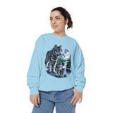 Wolf Pack Mountain Sweatshirt, Moonlit Wildlife Crewneck, Nature Lover Gift, Wilderness Forest Graphic Cozy Outdoor Pullover Unisex Top