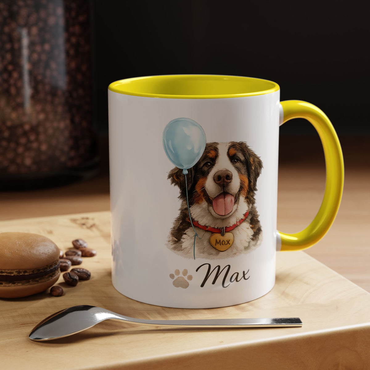 Personalized Dog Portrait Mug, Custom Pet Name Coffee Mug, Dog Lover Gift for Pet Parents, Memorial or Birthday Dog Mug