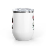 Floral Mama Wine Tumbler, Flower Wine Cup for Mom, Botanical Drinkware, Mothers Day Gift for Mom, Feminine Coffee and Wine Tumbler