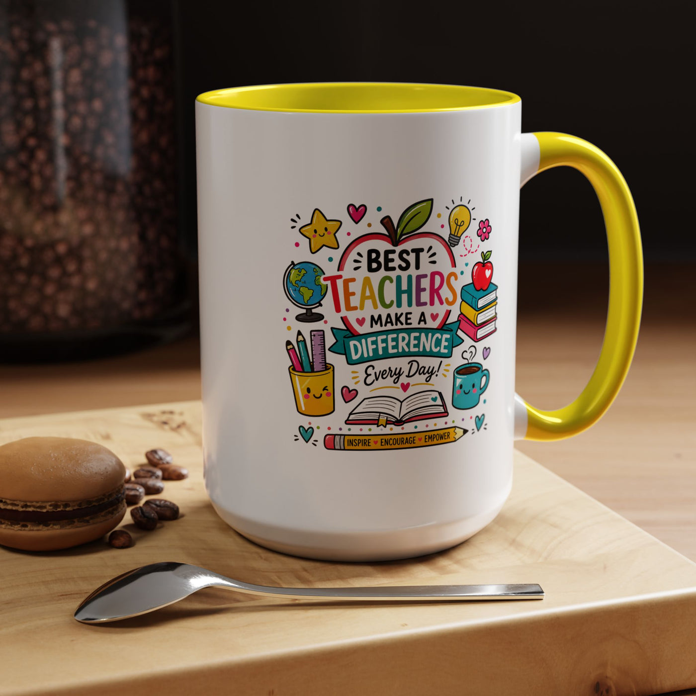 Best Teacher Appreciation Mug, Teachers Make a Difference Coffee Cup, Thank You Gift for Educator, End of Year or Christmas Keepsake