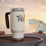 Personalized Rose Floral Stainless Steel Travel Mug, Custom Name Coffee Cup, Botanical Tumbler, Flower Lover Gift, Gift for Her