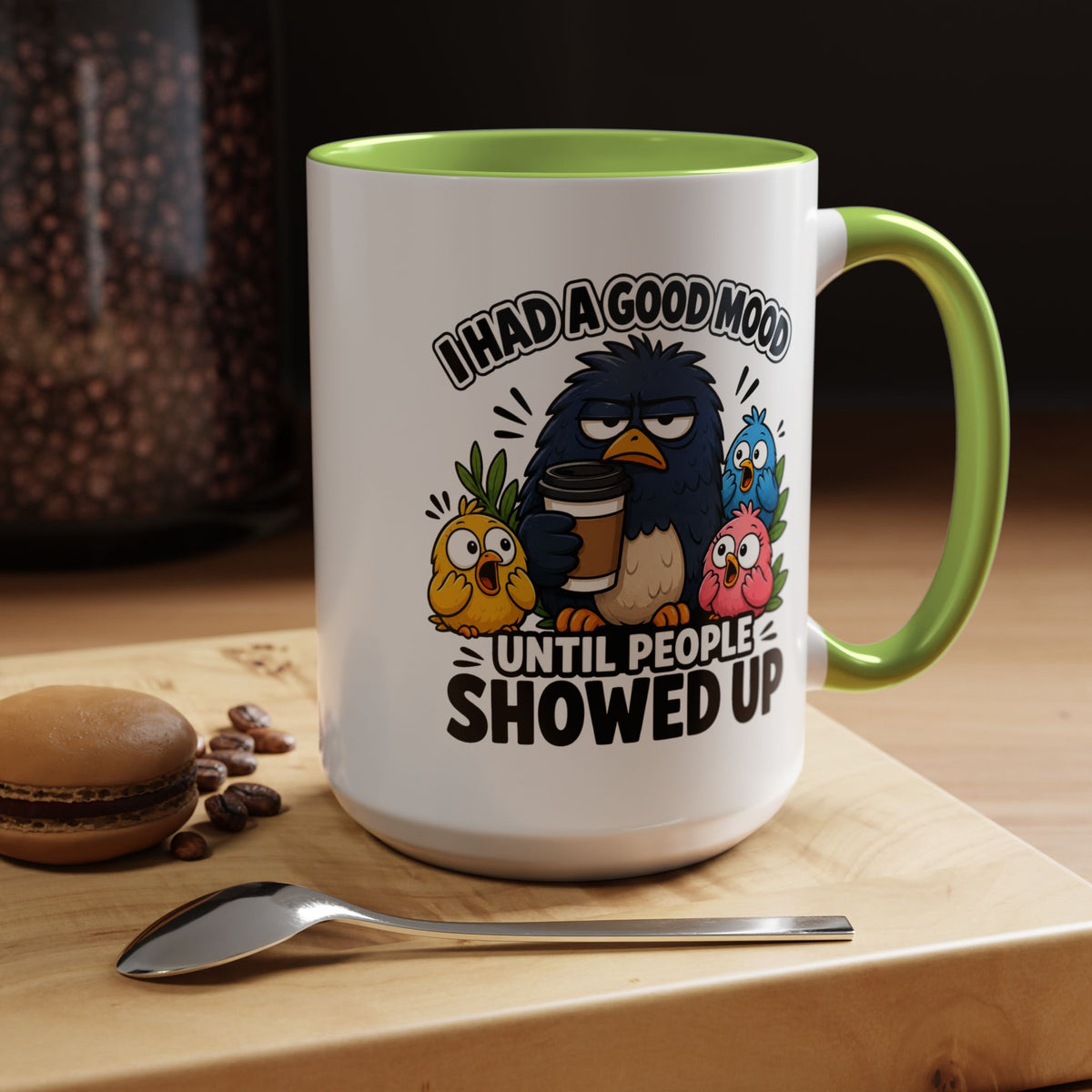 Funny Introvert Bird Coffee Mug, Grumpy Bird Coffee Mug, I Had a Good Mood Until People Showed Up Mug, Coworker Gift, Office Humor Mug