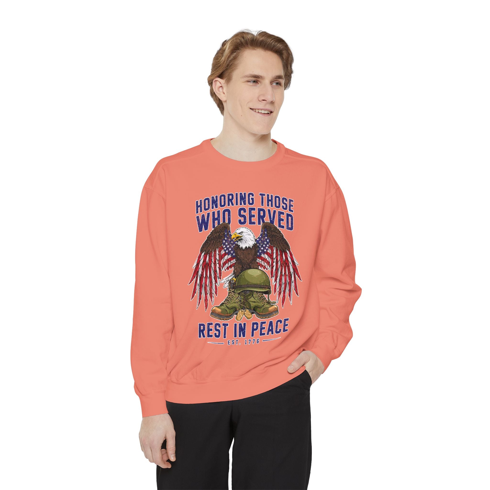 Honoring Those Who Served Sweatshirt, Military Memorial Crewneck, Fallen Soldier Tribute, Veteran Remembrance Gift, Patriotic Eagle Top