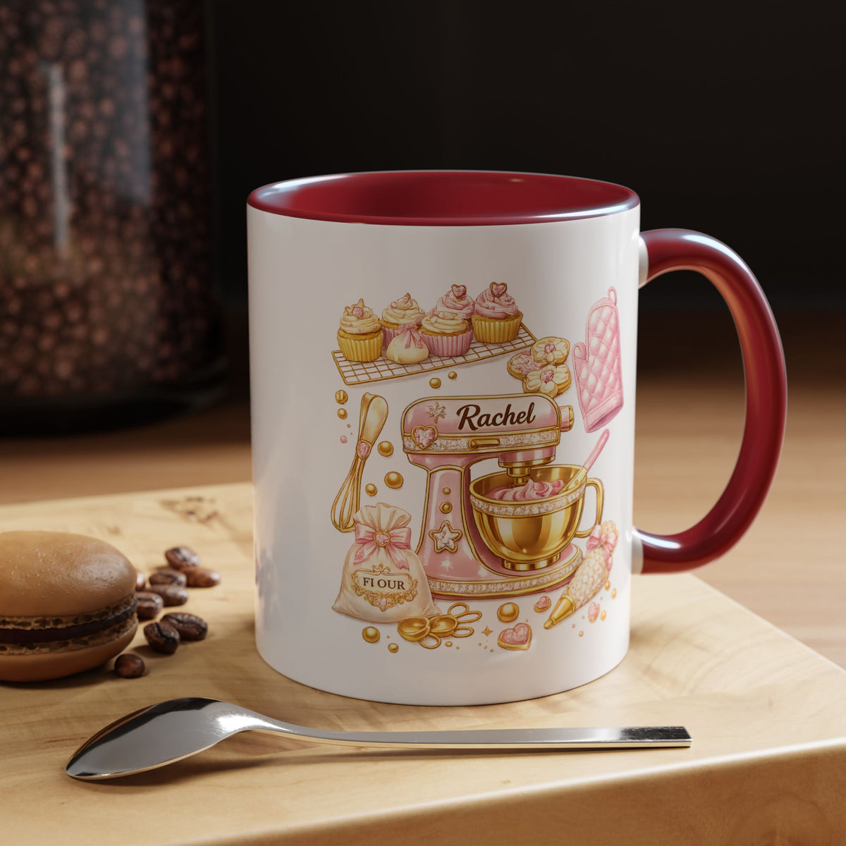 Baker Coffee Mug, Baking Lover Gift, Cute Baking Tools Mug, Pastry Chef Coffee Cup, Gift for Bakers, Kitchen Hobby Mug