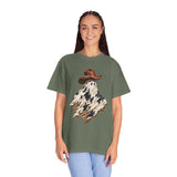 Western Ghost Halloween Shirt, Cowboy Hat Spooky Graphic Tee, Cute Vintage Fall Gift for Cowgirl, Country October Outfit for Women