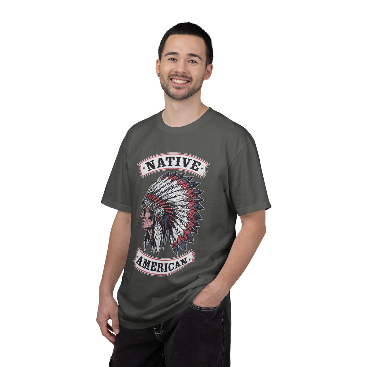 Native American Headdress Shirt, Patriotic USA Graphic Tee, Vintage American Eagle Style, Western Americana Gift, Fourth of July Shirt
