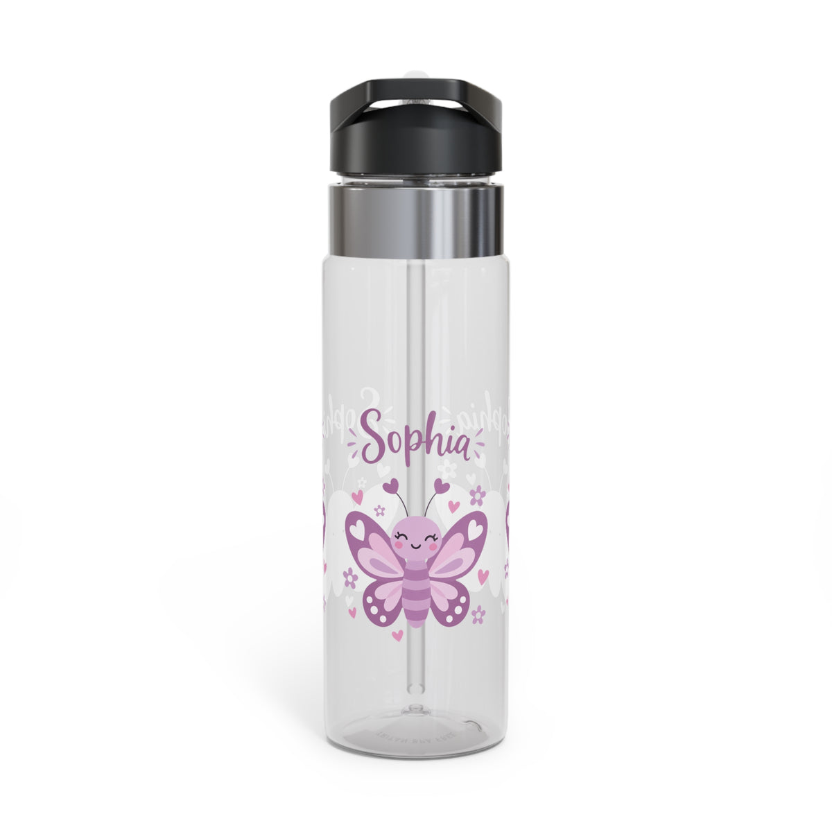 Cute Butterfly Personalized Water Bottle, Custom Name Drink Bottle, School Gift, Butterfly Lover Present, Birthday Gift, Reusable Bottle