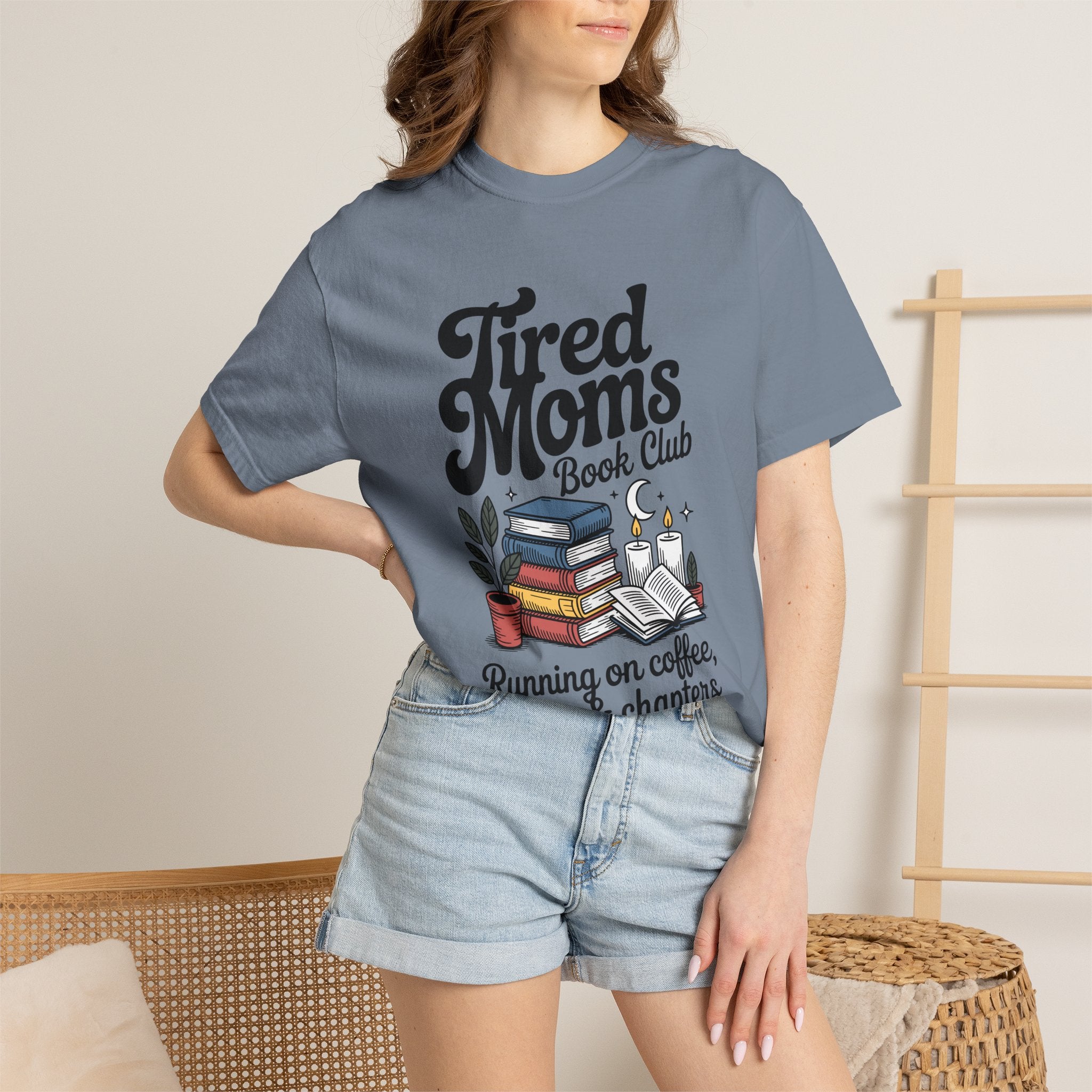 Comfort Colors Tired Moms Book Club Shirt, Book Lover Mom Tee, Reading Mom Shirt, Coffee and Books Graphic Tee, Booktok Gift