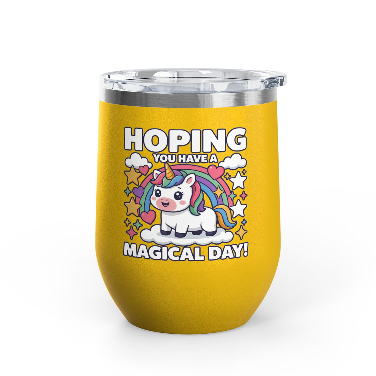 Unicorn Wine Tumbler, Magical Day Cup, Cute Fantasy Gift for Her, Rainbow Unicorn Drinkware, Birthday Gift for Unicorn Lover