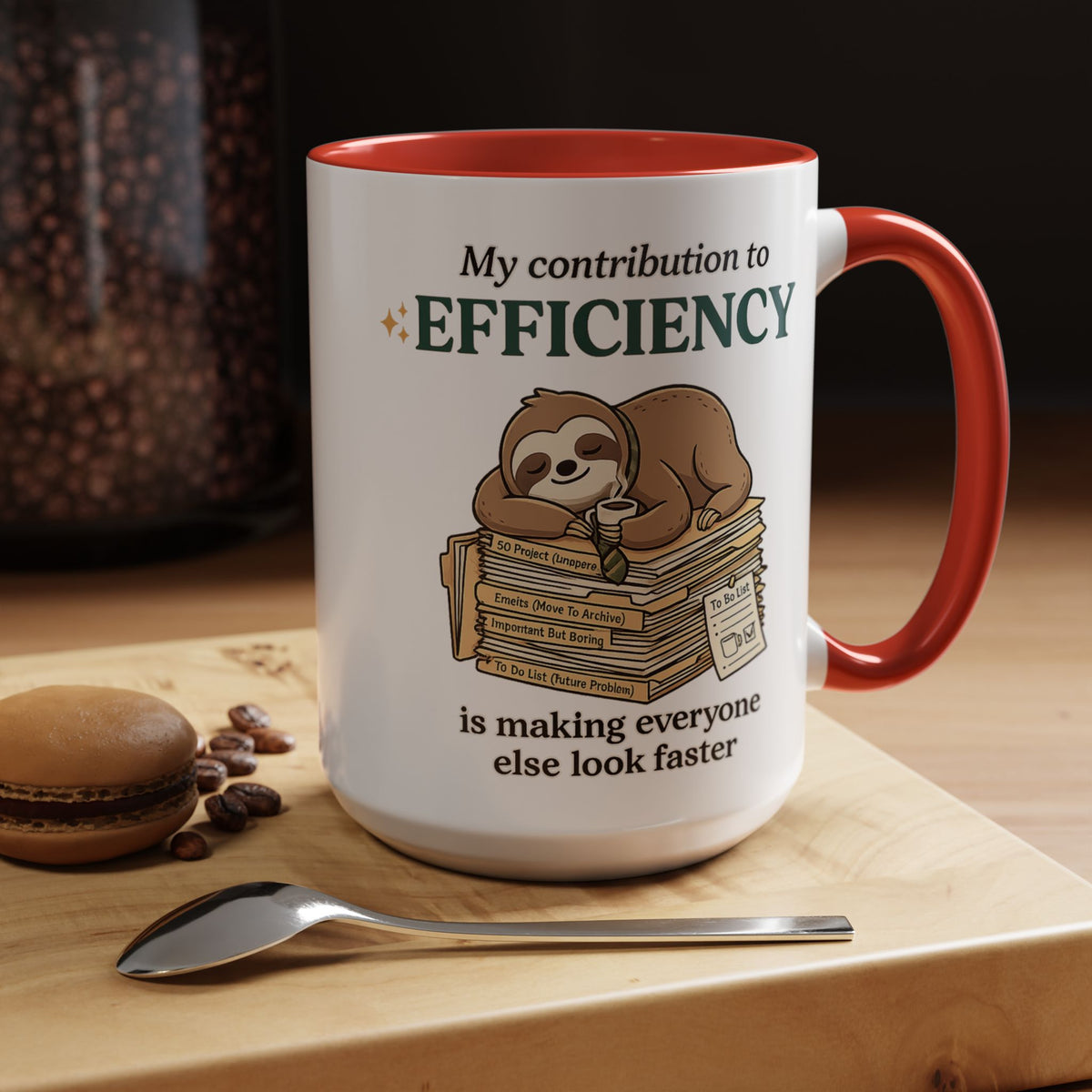 Funny Sloth Office Mug, Productivity Humor Coffee Mug, Lazy Coworker Gift, Work From Home Mug, Sarcastic Employee Coffee Cup