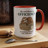 Funny Sloth Office Mug, Productivity Humor Coffee Mug, Lazy Coworker Gift, Work From Home Mug, Sarcastic Employee Coffee Cup