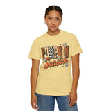 Pumpkin Season Shirt, Retro Leopard Checker Fall Graphic Tee, Cute Autumn Gift for Women, Cozy Thanksgiving October Outfit for Her