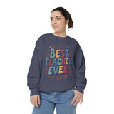 Best Teacher Ever Sweatshirt, Retro Educator Crewneck, Teacher Appreciation Gift, Back to School Outfit, Colorful School Staff Shirt