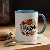 Personalized Fall Name Mug, Custom Hazel Pumpkin Coffee Cup, Autumn Birthday Gift for Her, Thanksgiving Keepsake, Cozy Seasonal Present