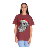 Skull Santa Shirt, Gothic Christmas T-Shirt, Creepy Holiday Skeleton Tee, Alternative Xmas Gift for Metalhead, Biker or Horror Fan