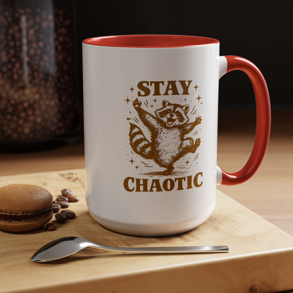 Stay Chaotic Raccoon Coffee Mug, Funny Trash Panda Mug, Chaotic Energy Gift, Cute Raccoon Coffee Cup, Meme Lover Present