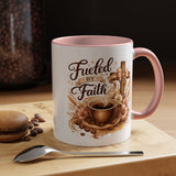 Christian Coffee Mug Fueled By Faith, Faith Based Coffee Cup, Religious Gift for Women, Prayer Warrior Mug, Inspirational Christian Gift