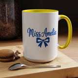 Personalized Teacher Name Mug, Custom Teacher Coffee Mug with Bow Design, Teacher Appreciation Gift, Classroom Desk Mug for Educators
