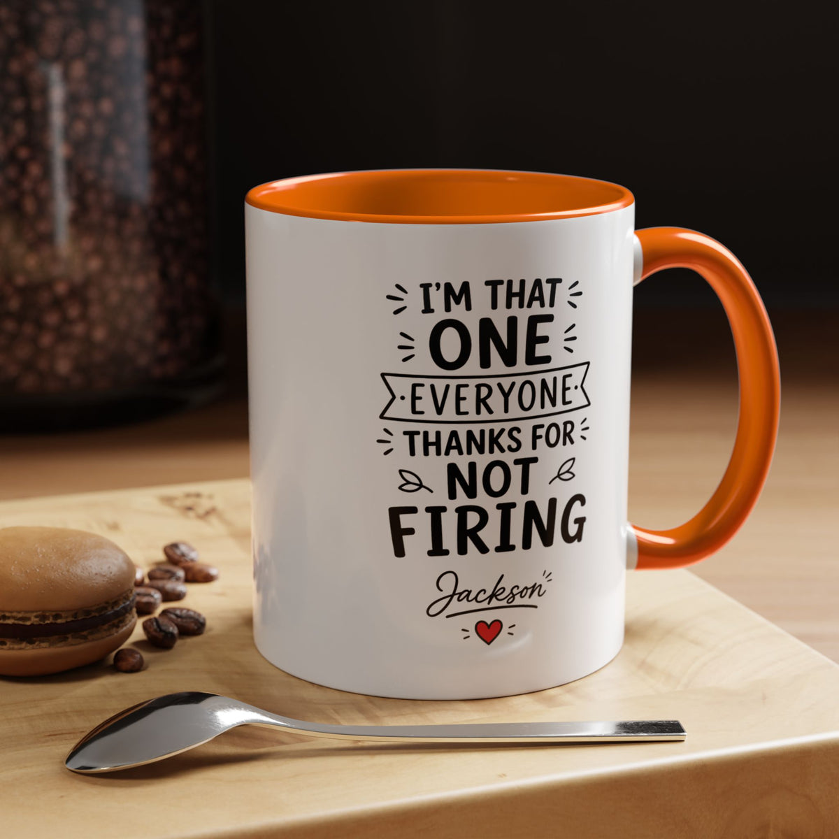 Personalized Funny Boss Mug, Thanks for Not Firing Us Coffee Cup, Custom Manager Name Gift, Coworker Office Humor, Boss Day Present