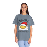 Egg-Cited for Christmas Shirt, Funny Fried Egg T-Shirt, Cute Food Pun Holiday Tee, Christmas Breakfast Gift for Brunch Lover or Cook