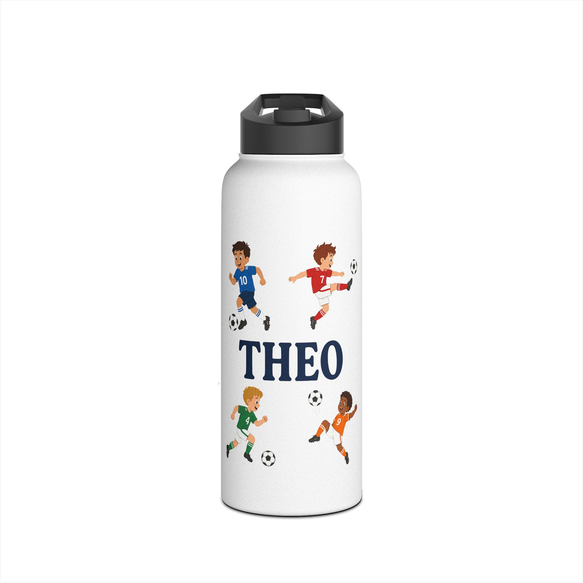 Personalized Soccer Kids Water Bottle, Custom Name Sports Water Bottle for Boys, Soccer Player Water Bottle, Back to School Gift