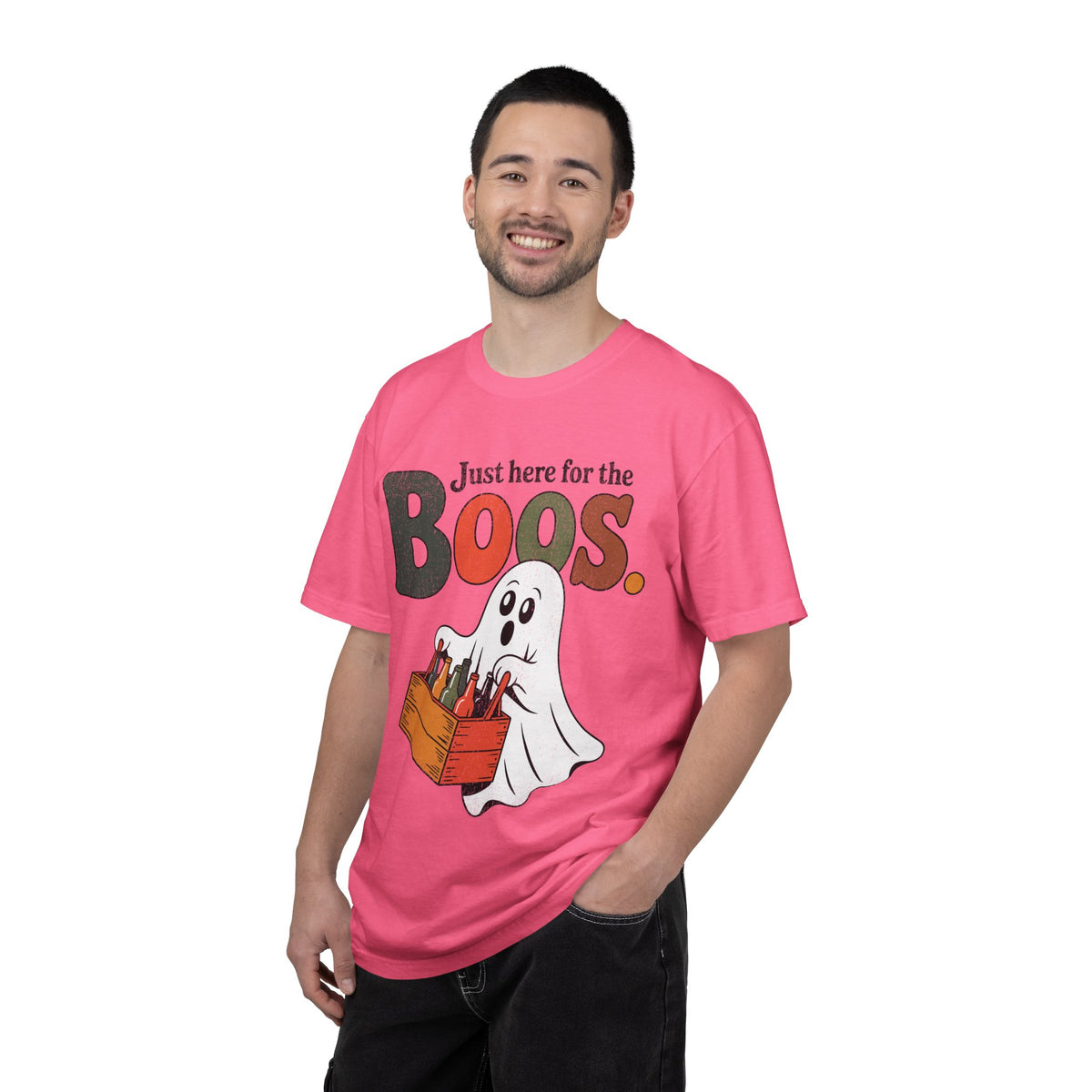 Funny Halloween Ghost Shirt, Where My Boos At Graphic Tee, Spooky Season Drinking Gift for Beer Lover, Fun Adult Costume Party Outfit