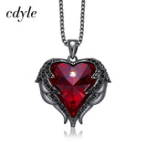 Cdyle Angel Wings Necklace Crystals from Swarovski Necklaces Fashion Jewelry For Women Heart Of Angel Mother's Day Gifts