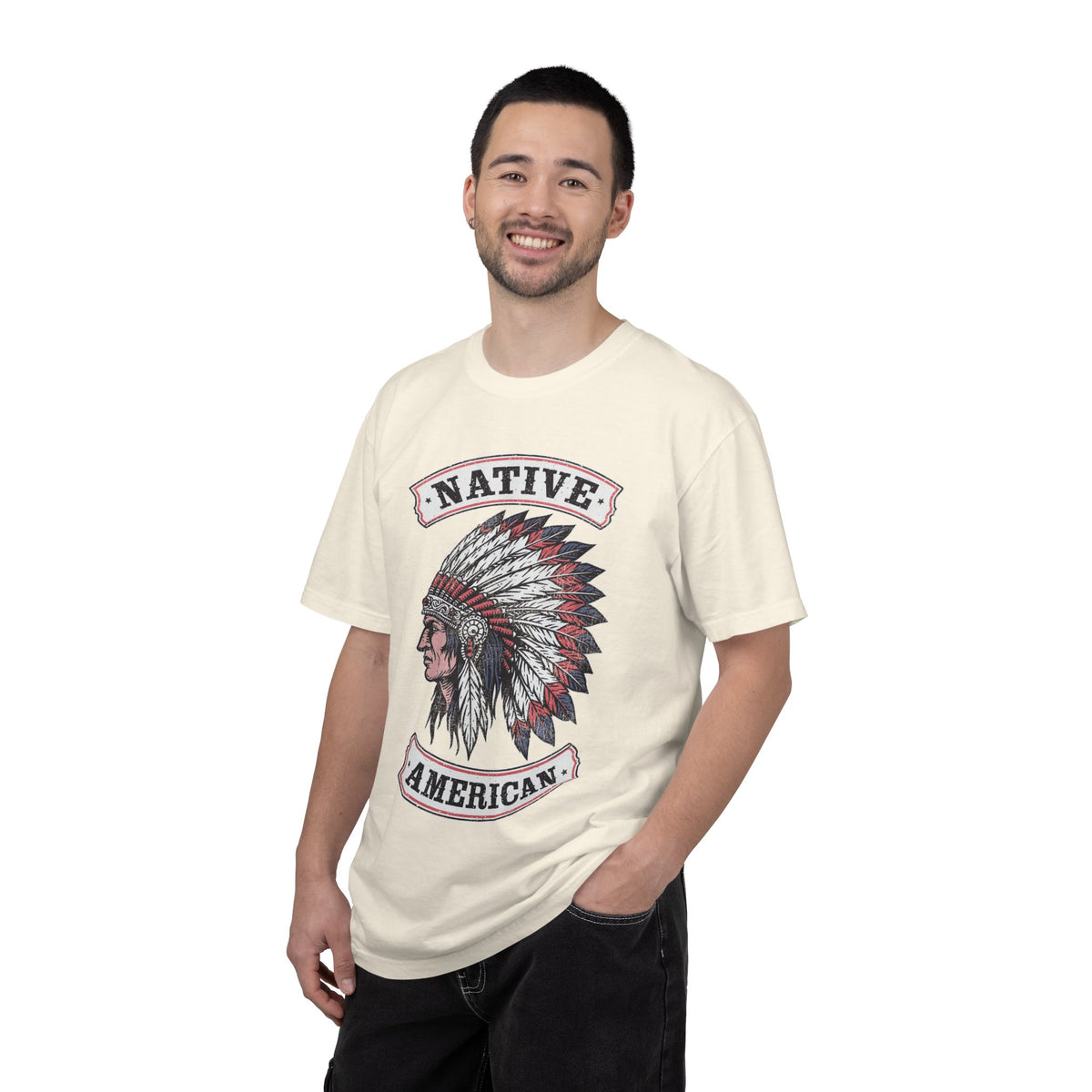 Native American Headdress Shirt, Patriotic USA Graphic Tee, Vintage American Eagle Style, Western Americana Gift, Fourth of July Shirt