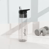 Personalized Butterfly Water Bottle, Custom Name Girls Tumbler, Cute Floral Kids Gift, Clear Bottle for Girls Birthday