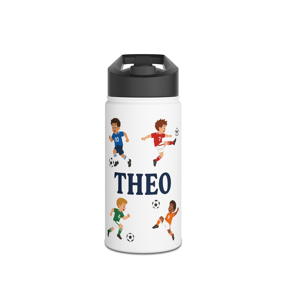 Personalized Soccer Kids Water Bottle, Custom Name Sports Water Bottle for Boys, Soccer Player Water Bottle, Back to School Gift