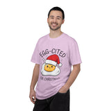 Egg-Cited for Christmas Shirt, Funny Fried Egg T-Shirt, Cute Food Pun Holiday Tee, Christmas Breakfast Gift for Brunch Lover or Cook
