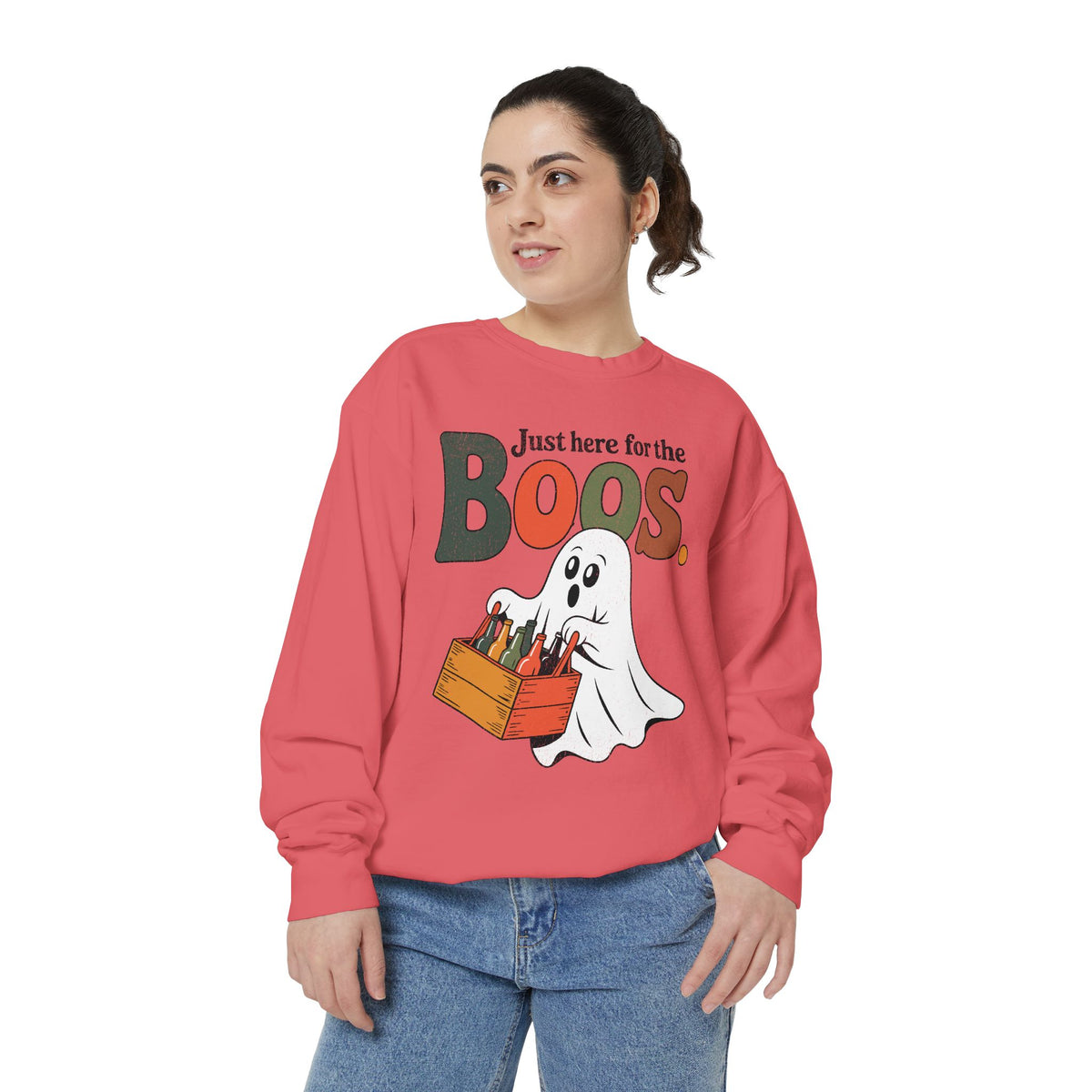 Funny Halloween Ghost Sweatshirt, Where My Boos At Party Pullover, Spooky Season Drinking Gift for Beer Lover, Adult Costume Party Outfit