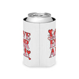 Love for All Can Cooler, Retro Pixel Heart Drink Sleeve, LGBTQ Pride Gift, Cute Summer Party Favor, Inclusive Gift for Friends