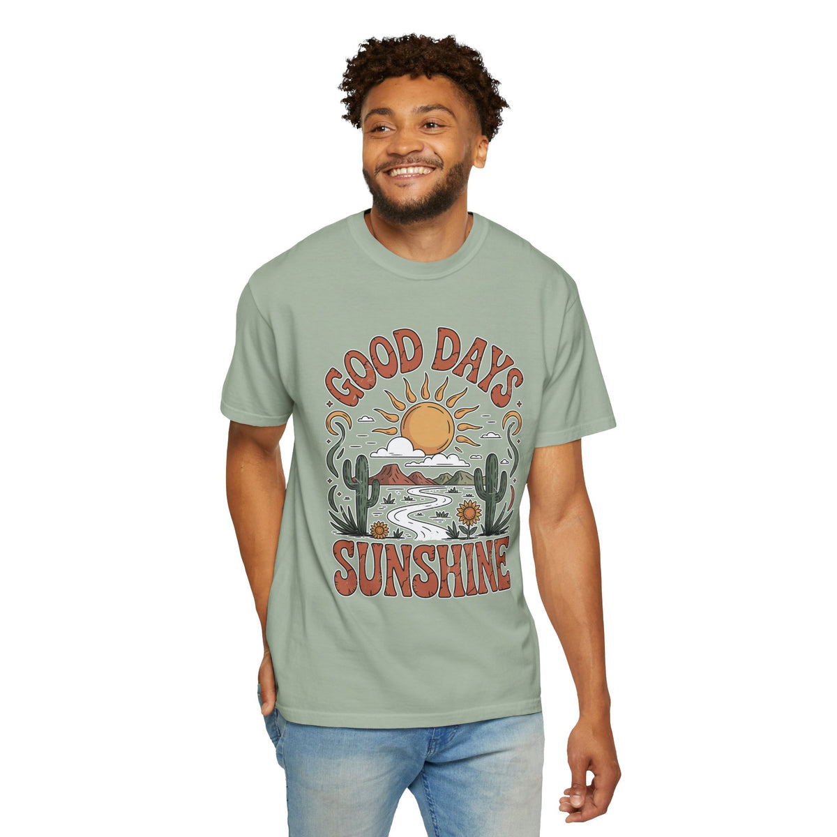 Positive Sunshine Comfort Colors Shirt, Good Days Sunshine Graphic Tee, Retro Desert Nature Shirt, Boho Summer Aesthetic Tee
