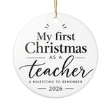 My First Christmas as a Teacher Ornament, New Teacher Christmas Gift, First Year Teaching Keepsake, 2026 Classroom Holiday Decor