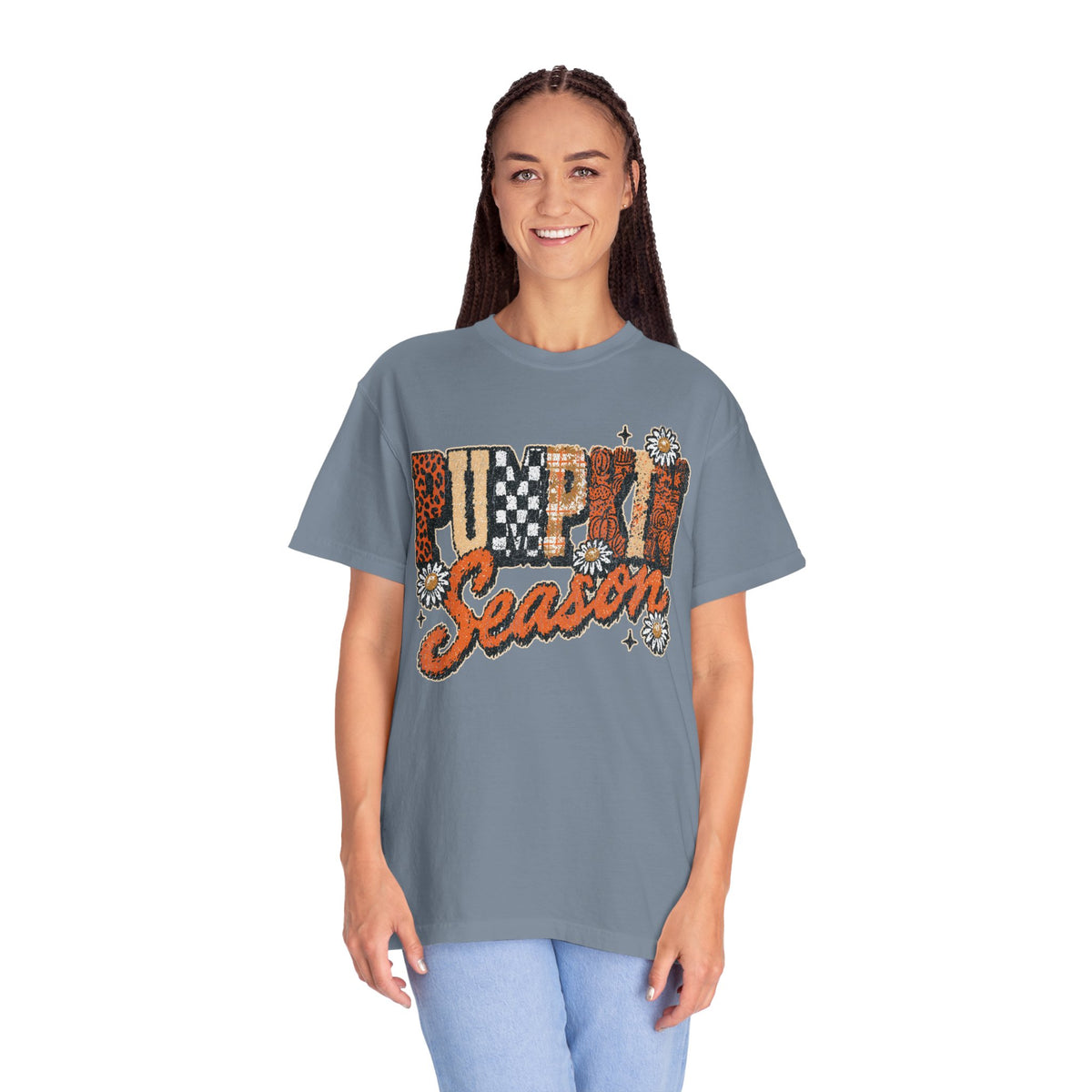Pumpkin Season Shirt, Retro Leopard Checker Fall Graphic Tee, Cute Autumn Gift for Women, Cozy Thanksgiving October Outfit for Her