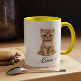 Personalized Cat Lover Mug, Custom Cat Name Coffee Mug, Cute Kitten Mug Gift for Cat Moms, Pet Lover Keepsake Cup