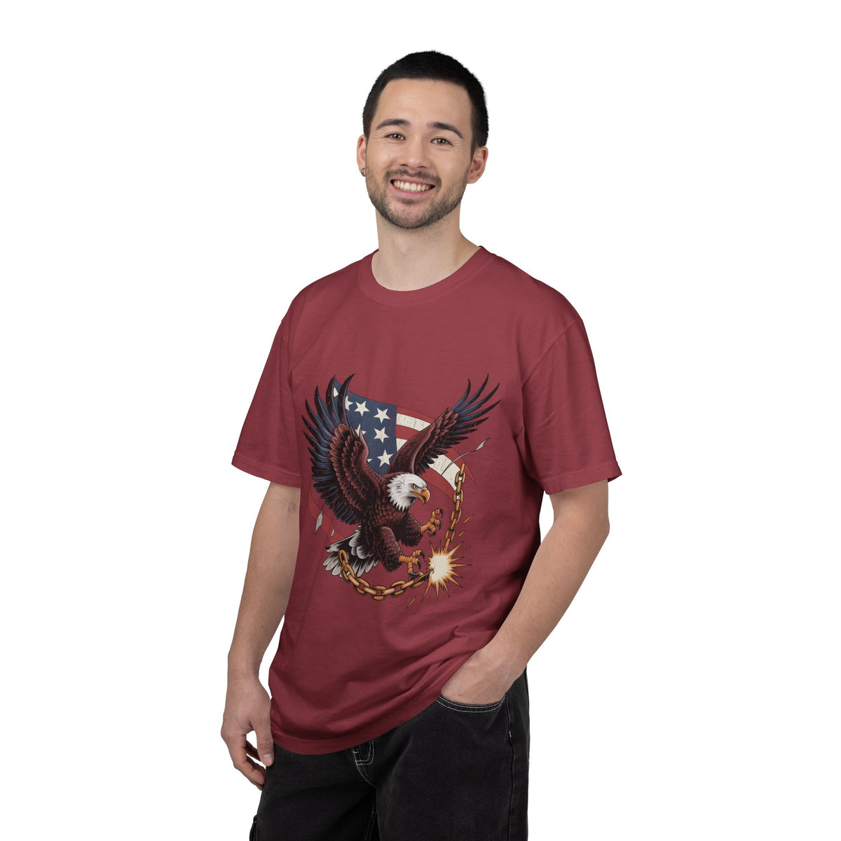 Patriotic Eagle Shirt, American Flag T Shirt, Bald Eagle Military Tee, Veteran Gift, USA Graphic Shirt, Fourth of July Patriotic Top