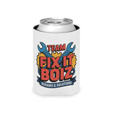 Mechanic Can Cooler, Team Fix It Boiz Wrench and Gear Design, Workshop Drink Holder, Handyman Gift for Dad or a Repair Crew Birthday