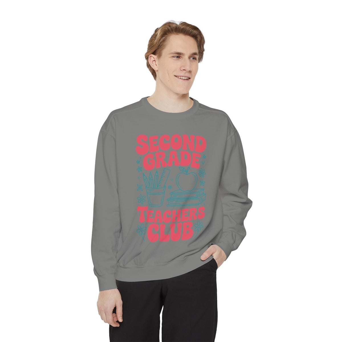 Second Grade Teachers Club Sweatshirt, Retro Teacher Crewneck, 2nd Grade Team Shirt, Back to School Outfit, Educator Appreciation Gift