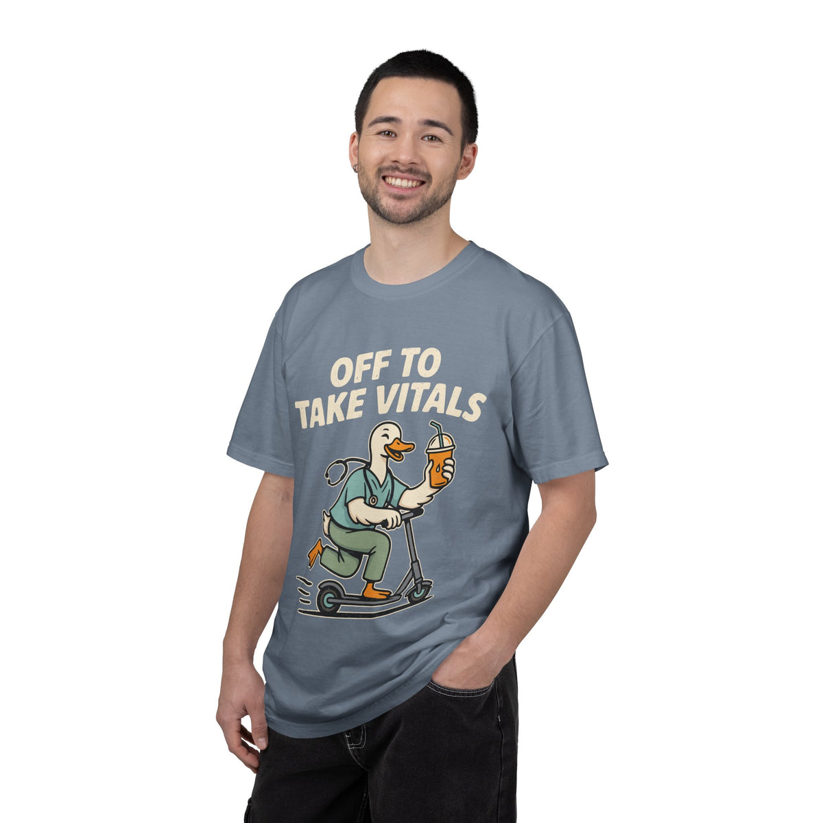 Funny Off To Take Vitals Comfort Colors Shirt, Duck Healthcare Worker Tee, Medical Humor Graphic T Shirt, Clinic Staff Gift